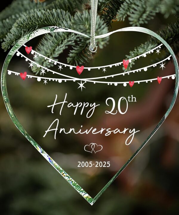ZUNON 20th Christmas Ornament Gifts for Wedding Anniversary 20 Year Anniversary Valentines Gifts for Couples Christmas Ornaments 2025 (20th