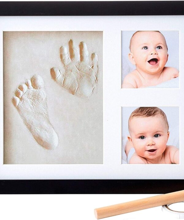 Little Hippo Baby Footprint Kit & Keepsake | Baby Handprint Kit | Baby Hand and Footprint Kit for Infant Gift, New Mom Gift (Black, Standard)