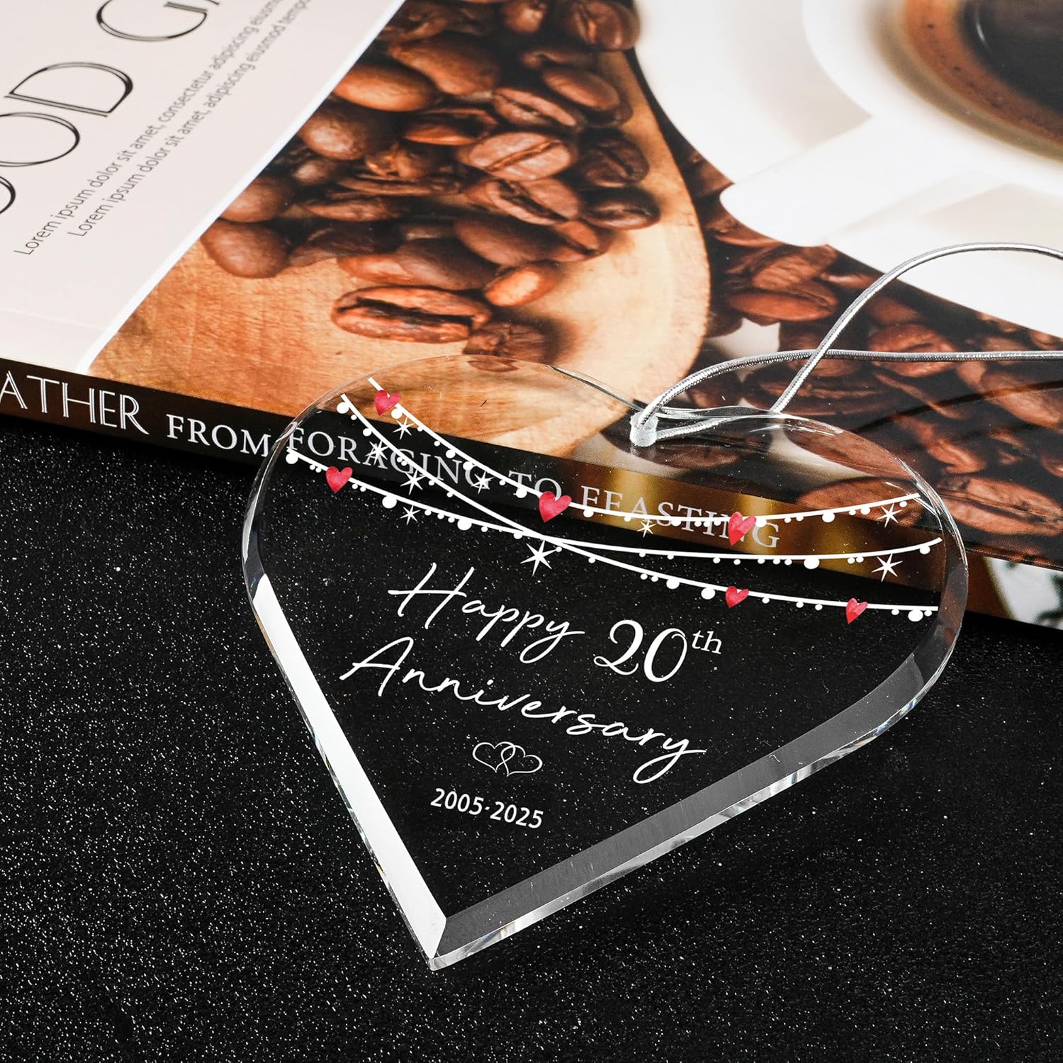 ZUNON 20th Christmas Ornament Gifts for Wedding Anniversary 20 Year Anniversary Valentines Gifts for Couples Christmas Ornaments 2025 (20th