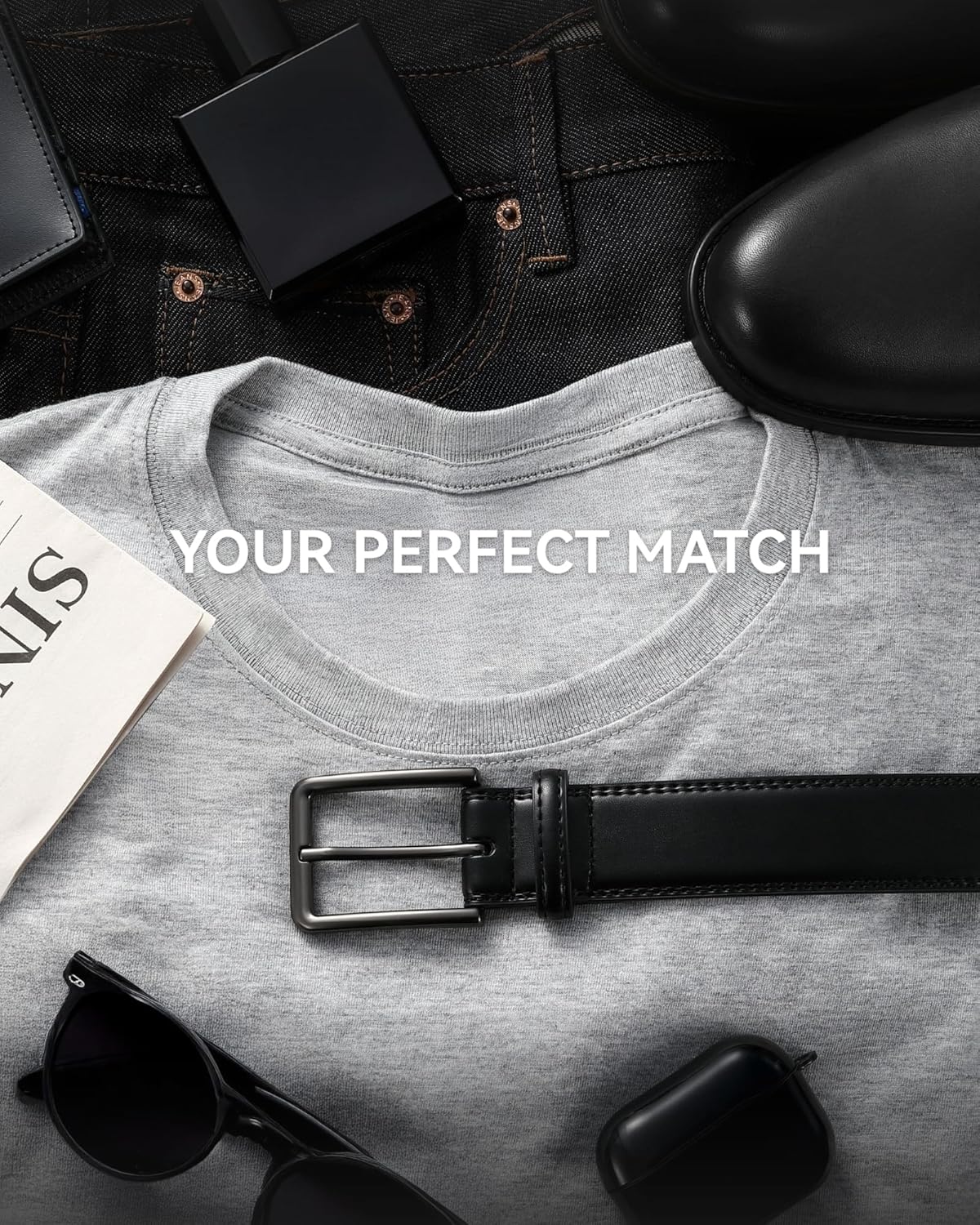 CHAOREN Mens Belt Leather – 1 3/8 Dress Belts for Men – Considerate Gift for Work Business Casual Jeans