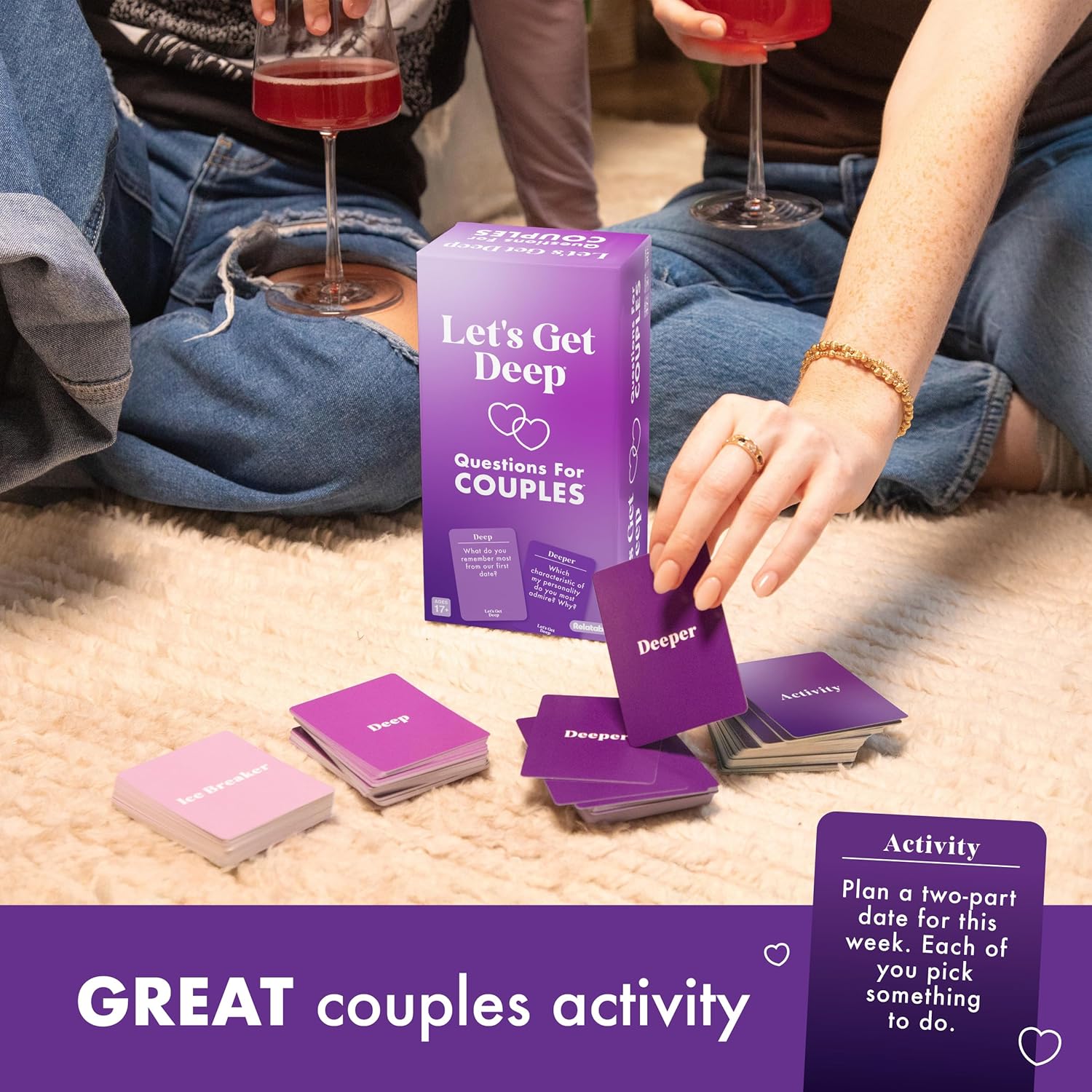 WHAT DO YOU MEME? Lets Get Deep by Relatable Valentines Day Couples Game, Intimacy Card Game with 200 Questions, Perfect for Date Nights, Girlfriend Gifts & Meaningful Couples Gifts