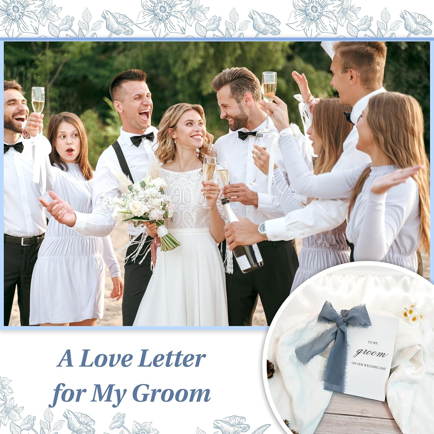 To My Groom on Our Wedding Day Card, Letter to My Groom, Wedding Day Card for Husband from Bride