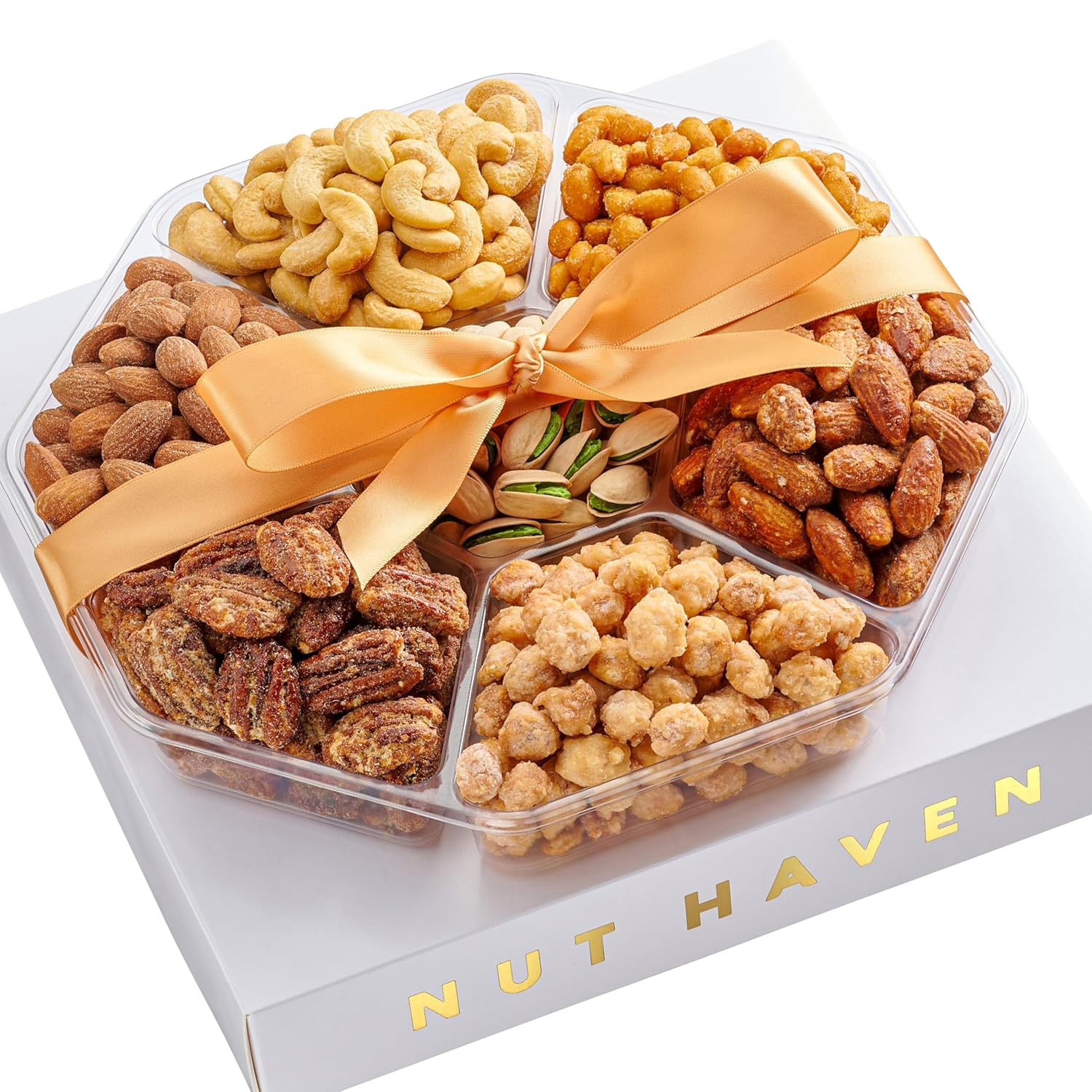 Holiday Christmas Nuts Gift Basket – Assortment of Sweet & Roasted Salted Gourmet Nuts – Assorted Food Gift Box for Birthday, Family, Sympathy, Men & Women.