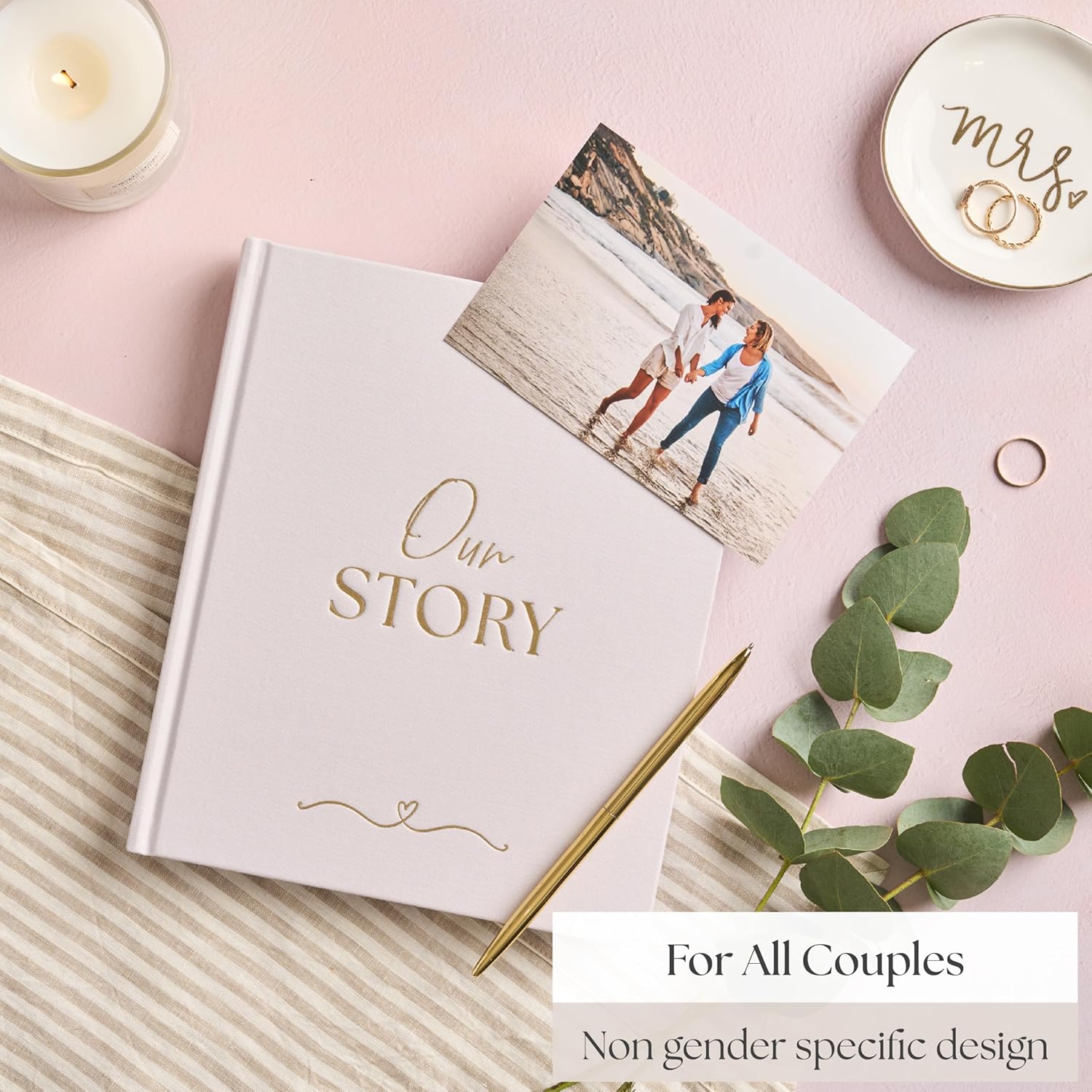 Couples Anniversary Journal 1st to 75th Year Scrapbook & Keepsake Album | Paper Gift for Husband or Wife | Relationship Memory Book (Grey)