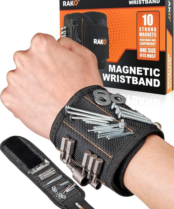 RAK Magnetic Wristband Gifts for Men - Premium Tool Belt for Holding Screws Nails with Powerful Magnets, Cool Gadgets Stocking Stuffers for Men, Holiday for Dad, Husband, Grandpa, Him