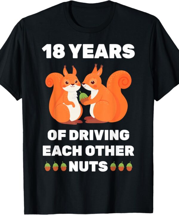 18th 18-Year Wedding Anniversary Funny Couple for Him Her T-Shirt