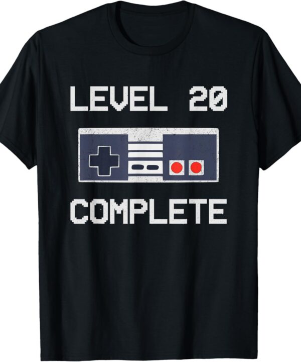 20th Wedding Anniversary For Him Her Funny Level 20 Complete T-Shirt