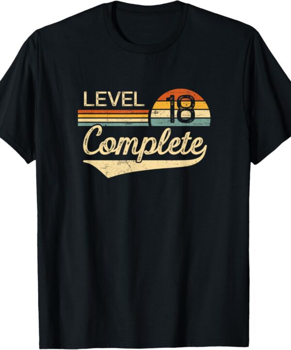 Level 18 Complete Vintage 18th Wedding Anniversary T-Shirt