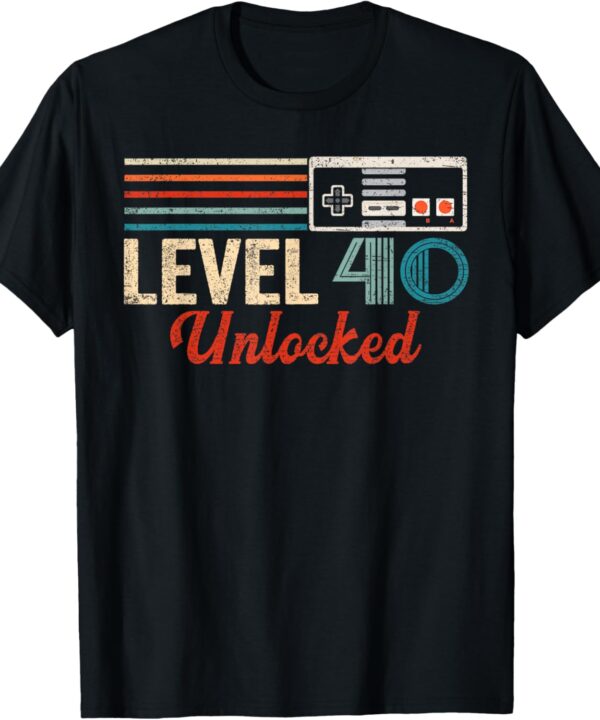 Unlocked Level 40 Birthday Boy Video Game Controller T-Shirt