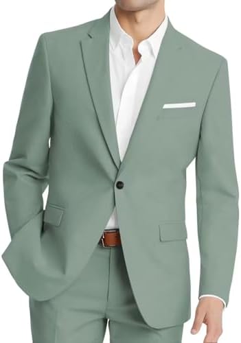 HUUTOE Mens Suits Regular Fit 2 Piece Slim Fit Suits for Men Wedding Prom Suit Separates Blazer Jacket Pants Set Guest