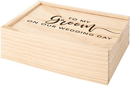 Koyal Wholesale Engraved Wood Groom Gift Box from Bride Wedding Day Gift for Groom, Husband, or Fianc Sentimental Keepsake Box, Perfect Groom Gifts from Bride for Wedding Morning Boudoir Photo Box