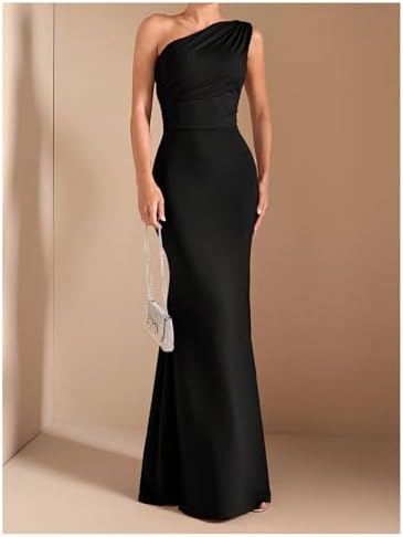 Verdusa Womens One Shoulder Maxi Formal Dresses Tie Backless Wedding Guest Dress Elegant Festival Date Night Outfits