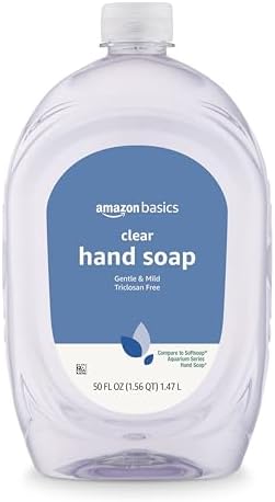 Amazon Basics Gentle & Mild Clear Liquid Hand Soap Refill, Triclosan-free, 50 Fluid Ounces, 1-Pack (Previously Solimo)