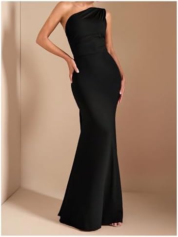 Verdusa Womens One Shoulder Maxi Formal Dresses Tie Backless Wedding Guest Dress Elegant Festival Date Night Outfits