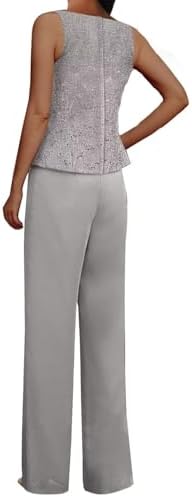 3 Pieces Chiffon Mother of The Bride Pant Suits for Wedding Sequin Grandmother of The Bride Pant Suits with Jacket