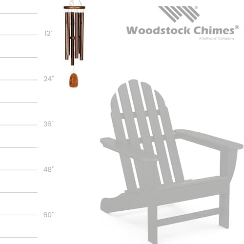 Woodstock Wind Chimes Amazing Grace Chime Medium (24) Bronze Wind Chime Inspirational and Memorial Gifts Wind Chimes for Outside Patio Home or Garden Decor