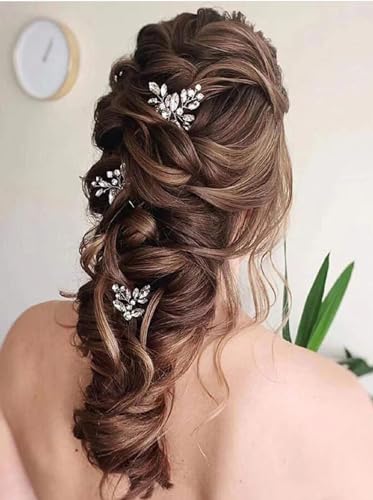 9 Pieces Bride Wedding Hair Pins Bridal Hair Accessories Set Jewelry Bridesmaids Silver HairPiece for Women