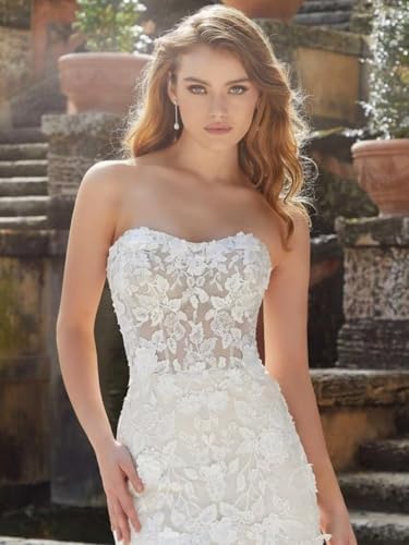 Boho Wedding Dress for Bride Mermaid Beach Bridal Gowns with Train BOFD2