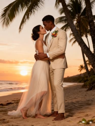 HUUTOE Mens 3 Piece Suits Slim Fit Prom Wedding Suits for Men Suit Summer Blazer Jacket Vest Pants Tuxedo Set