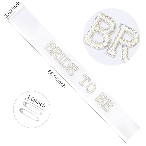 White Bride to Be Sash Bachelorette Party Decorations Bridal Shower Engagement Party Decorations