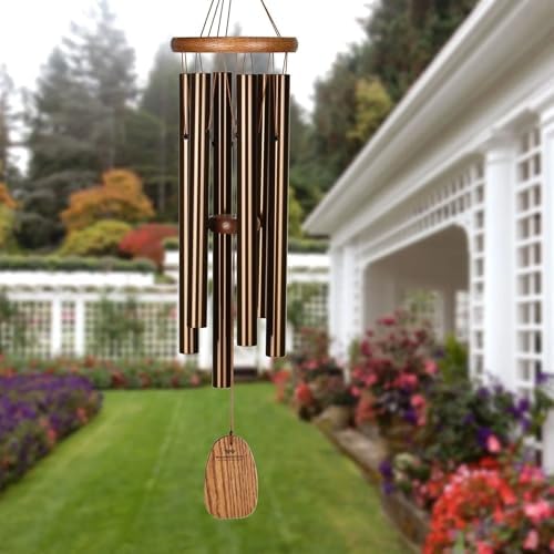 Woodstock Wind Chimes Amazing Grace Chime Medium (24) Bronze Wind Chime Inspirational and Memorial Gifts Wind Chimes for Outside Patio Home or Garden Decor