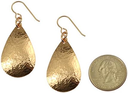 Small Hammered Bronze Teardrop Earrings