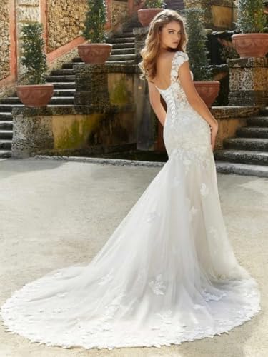 Boho Wedding Dress for Bride Mermaid Beach Bridal Gowns with Train BOFD2