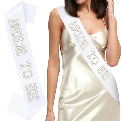 White Bride to Be Sash Bachelorette Party Decorations Bridal Shower Engagement Party Decorations