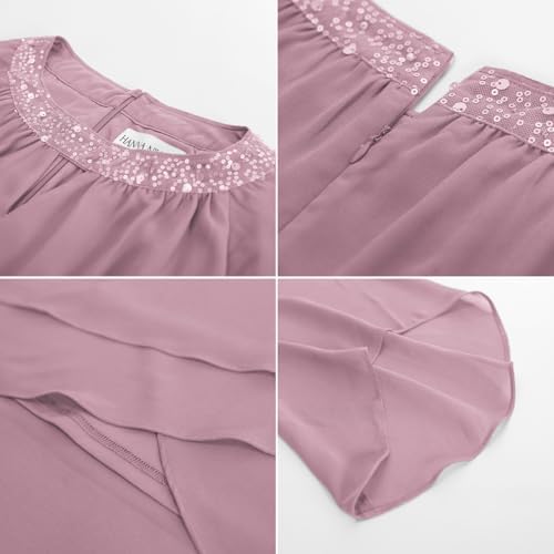 Hanna Nikole Mother of Bride Pant Suits Plus Size Half Sleeve 2 Piece Chiffon Pantsuit Formal Wedding Guest Outfit