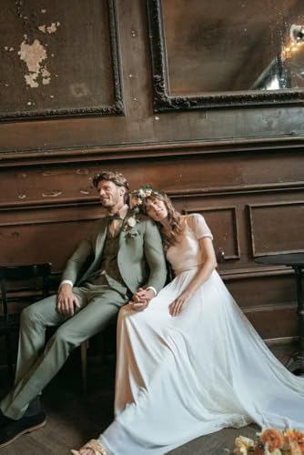 HUUTOE Mens Suits Regular Fit 2 Piece Slim Fit Suits for Men Wedding Prom Suit Separates Blazer Jacket Pants Set Guest