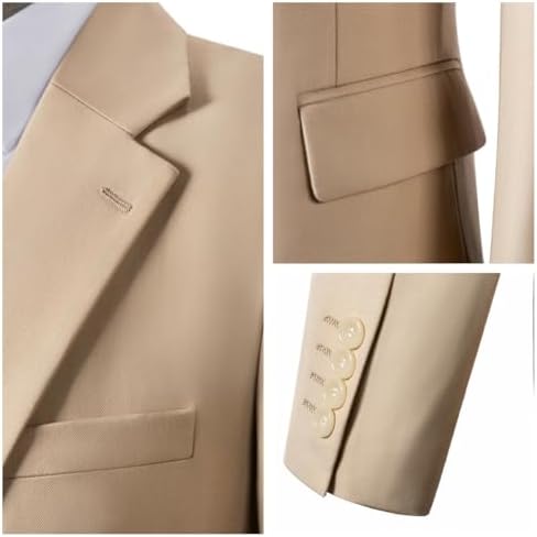 Mens 3 Piece Regualr Fit One Button Formal Business Men Suit Groomsman Tuxedos for Wedding(Blazer+Vest+Pant)