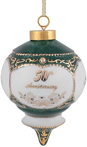 CBE Happy 50th Wedding Anniversary Victorian 4.5 Inch Porcelain Hanging Ornament