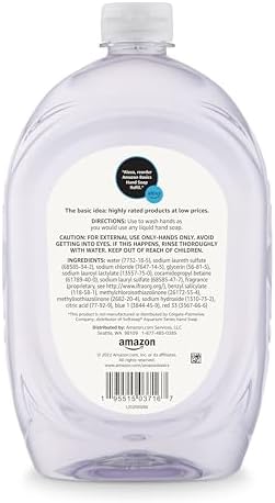 Amazon Basics Gentle & Mild Clear Liquid Hand Soap Refill, Triclosan-free, 50 Fluid Ounces, 1-Pack (Previously Solimo)