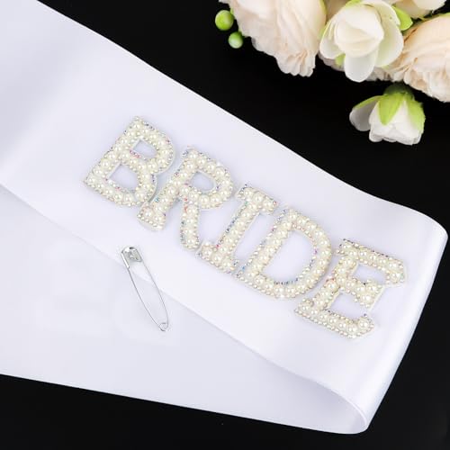 White Bride to Be Sash Bachelorette Party Decorations Bridal Shower Engagement Party Decorations