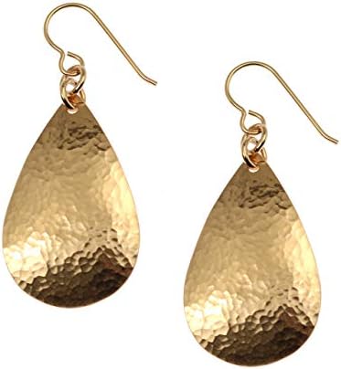 Small Hammered Bronze Teardrop Earrings