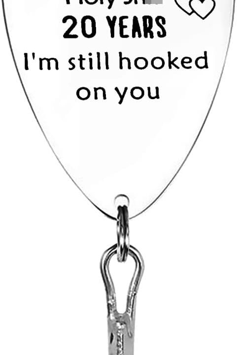 20th Wedding Anniversary Fishing Hook Gifts for Husband Boyfriend 20 Years I'm Still Hooked On You Fishing Lure Gifts Christmas Valentines Gifts 20Year Anniversary Present for Him