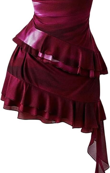 Verdusa Women's Summer Dress Y2k Halter Mini Dress Mesh Backless Dress Floral Ruffle Dress Wedding Guest Dress