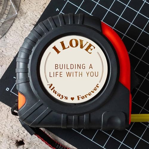 Gossby Gift for Husband, Boyfriend – I Love Building A Life with You Tape Measure – Christmas, Valentines, Anniversary Tool Gift for Him – Men Gift for Husband, Boyfriend from Wife, Girlfriend