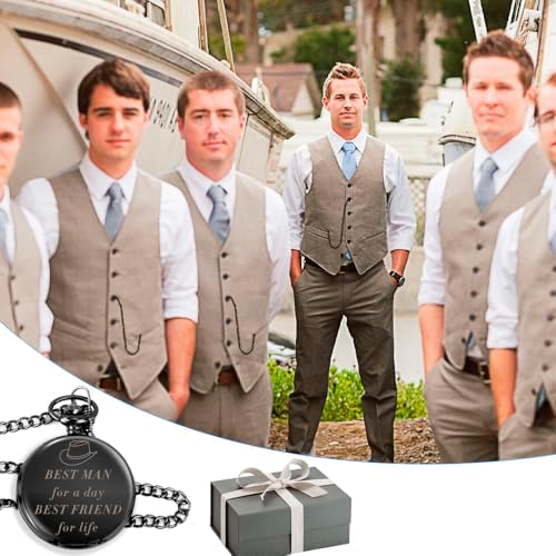 Best Man Proposal Gifts,Best Man Gifts from Groom,Pocket Watch for Groomsmen Bestman,Groomsman Proposal Gifts,Groomsman Gifts for Wedding,Bridesman Gifts for Wedding,Bridesman Proposal Gifts