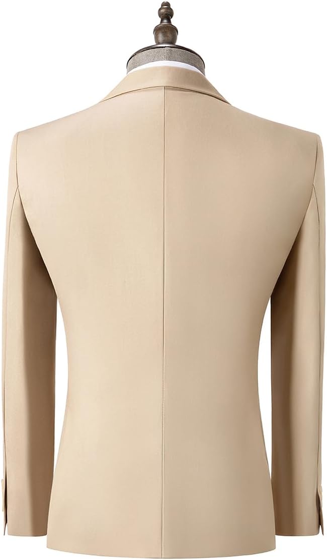 Mens 3 Piece Regualr Fit One Button Formal Business Men Suit Groomsman Tuxedos for Wedding(Blazer+Vest+Pant)