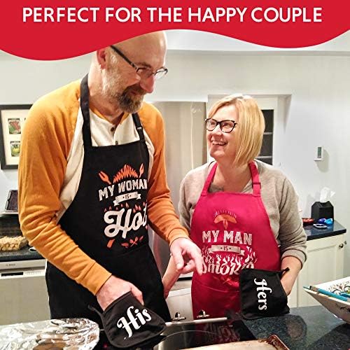 Wedding Gifts | Gift for Couples, Anniversary | Bridal Shower | Engagement | Gifts for Bride with His Hers Potholders and Gift Box