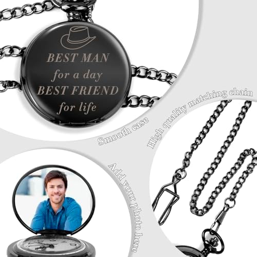 Best Man Proposal Gifts,Best Man Gifts from Groom,Pocket Watch for Groomsmen Bestman,Groomsman Proposal Gifts,Groomsman Gifts for Wedding,Bridesman Gifts for Wedding,Bridesman Proposal Gifts