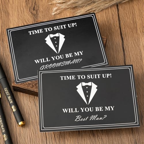 4 Sets Groomsmen Proposal Gifts, Proposal Bags with Spinning Whiskey Glasses PU Leather Toiletry Bag Best Man Bottle Opener Sunglasses Pen Card for Wedding Groomsman Best Man Gift