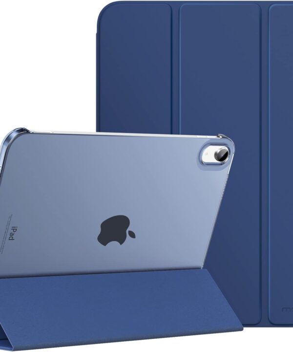 MoKo for iPad (A16) 11th Generation Case 11 Inch 2025, iPad 10th Generation Case 10.9 Inch 2022, Slim Stand Hard PC Translucent Back Shell Smart Cover, Support Touch ID, Auto Wake/Sleep, Navy Blue