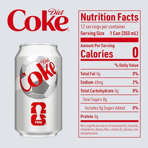 Diet Coke Soda Soft Drinks, 12 fl oz Fridge Pack Cans, 12 Pack – Cola Flavored Diet Soda Soft Drinks