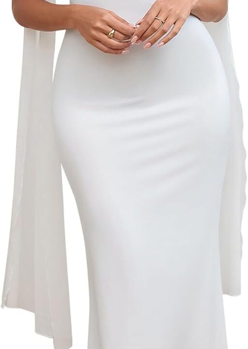 Parthea Women's Summer Formal Wedding Guest Dresses Sleeveless Backless Long Elegant Evening Party Maxi Bodycon Dress