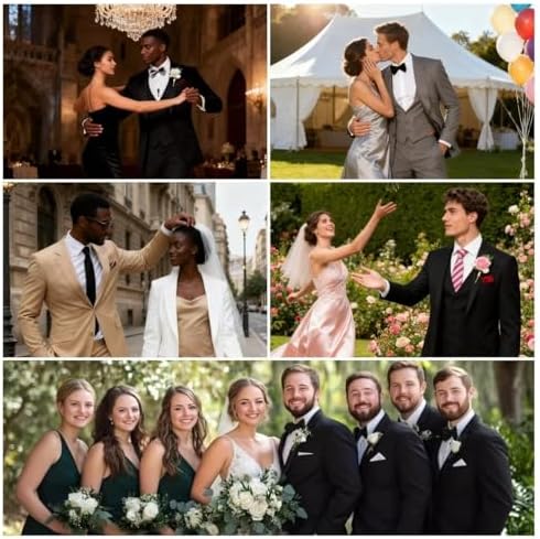 HUUTOE Mens 3 Piece Suits Slim Fit Prom Wedding Suits for Men Suit Summer Blazer Jacket Vest Pants Tuxedo Set