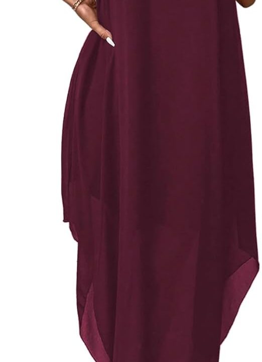 Verdusa Women's Formal Wedding Guest Dress Halter Flowy Chiffon Asymmetrical Long Summer Dress