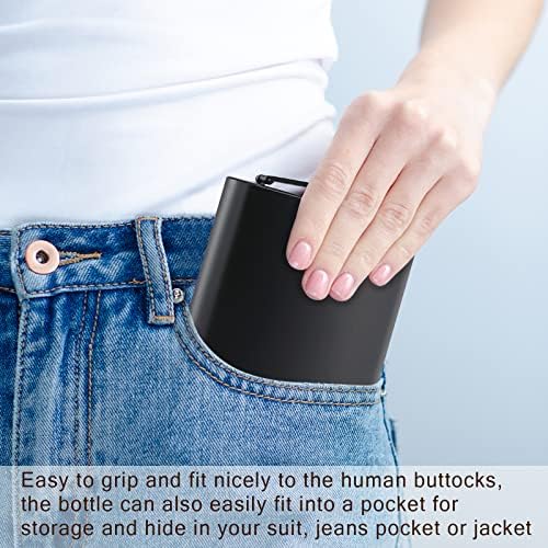 8 pcs Flask for Liquor for Men Matte Black 8Oz Stainless Steel Leak Proof with 8 Wine Glass 8 pcs Funnel Used for Gift, Camping, Outdoor Activity, Groomsman Bridesmaid Wedding Party