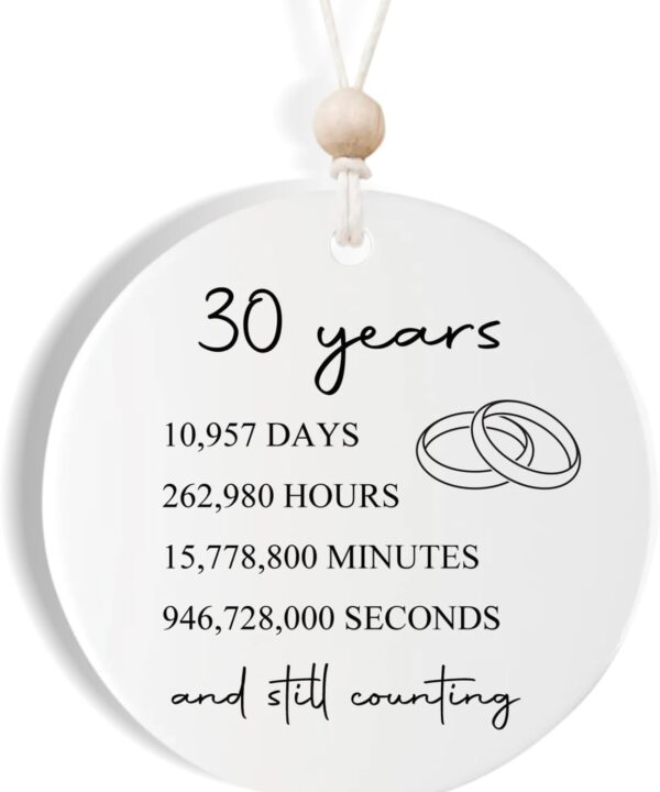 30th for Couple or Parents, 30 Year Wedding for Wife or Husband, Pearl Anniversary Marriage Presents for Her or Him